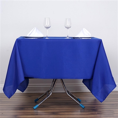 70" Royal Blue Wholesale Polyester Square Linen Tablecloth For Wedding Party Restaurant