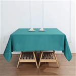 70" Teal Wholesale Polyester Square Linen Tablecloth For Wedding Party Restaurant