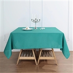 70" Turquoise Wholesale Polyester Square Linen Tablecloth For Wedding Party Restaurant