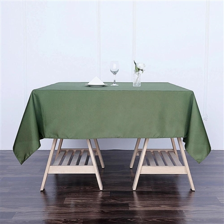 70" Moss Green Wholesale Polyester Square Linen Tablecloth For Wedding Party Restaurant