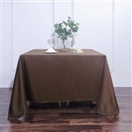 90" Chocolate Wholesale Polyester Square Linen Tablecloth For Banquet Party Restaurant