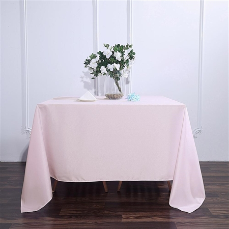 90" Blush/Rose Gold Wholesale Polyester Square Linen Tablecloth For Banquet Party Restaurant