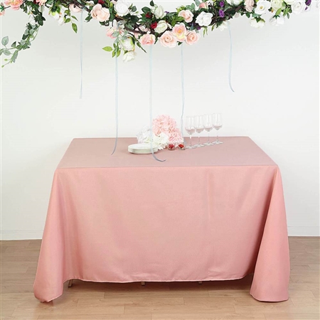 90" Dusty Rose Wholesale Polyester Square Linen Tablecloth For Banquet Party Restaurant