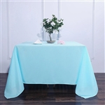 90" Blue Wholesale Polyester Square Linen Tablecloth For Banquet Party Restaurant