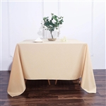 90" Champagne Wholesale Polyester Square Linen Tablecloth For Banquet Party Restaurant