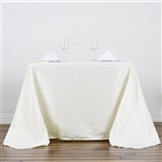 90" Ivory Wholesale Polyester Square Linen Tablecloth For Banquet Party Restaurant
