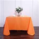 90" Orange Wholesale Polyester Square Linen Tablecloth For Banquet Party Restaurant