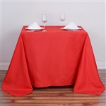 90" Red Wholesale Polyester Square Linen Tablecloth For Banquet Party Restaurant