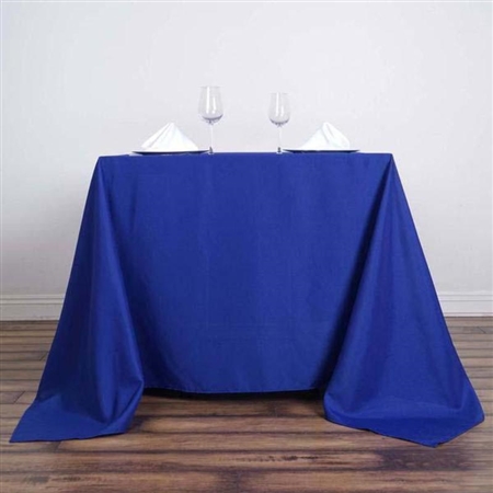 90" Royal Blue Wholesale Polyester Square Linen Tablecloth For Banquet Party Restaurant