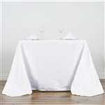 90" White Wholesale Polyester Square Linen Tablecloth For Banquet Party Restaurant