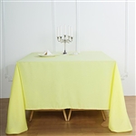 90" Yellow Wholesale Polyester Square Linen Tablecloth For Banquet Party Restaurant