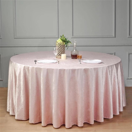 120" Econoline Velvet Round Tablecloth - Rose Gold/Blush