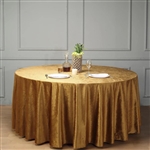 120" Econoline Velvet Round Tablecloth - Gold