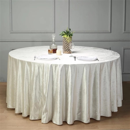 120" Econoline Velvet Round Tablecloth - Ivory