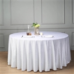 120" Econoline Velvet Round Tablecloth - White