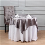 54'' x 54'' Econoline Velvet Table Overlay - Charcoal Gray