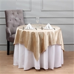 54'' x 54'' Econoline Velvet Table Overlay - Champagne
