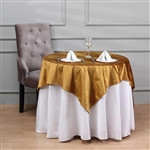 54'' x 54'' Econoline Velvet Table Overlay - Gold
