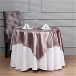54'' x 54'' Econoline Velvet Table Overlay - Dusty Rose