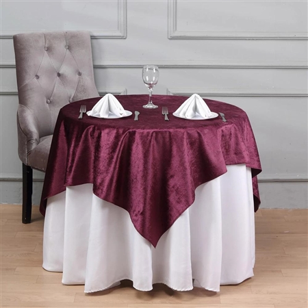 54'' x 54'' Econoline Velvet Table Overlay - Purple