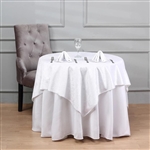 54'' x 54'' Econoline Velvet Table Overlay - White
