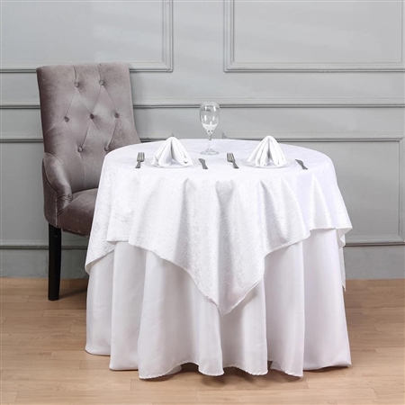 54'' x 54'' Econoline Velvet Table Overlay - White