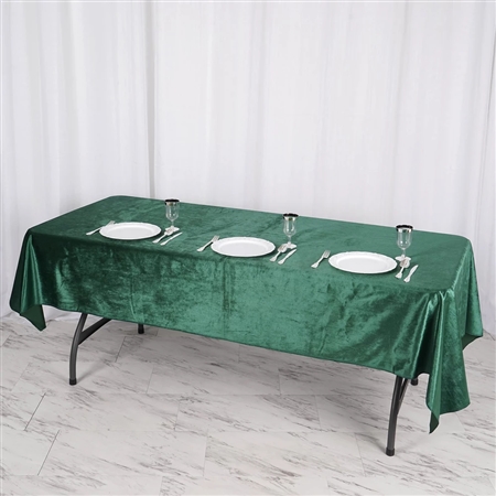 60" x 102" Econoline Velvet Rectangle Tablecloth - Hunter Green