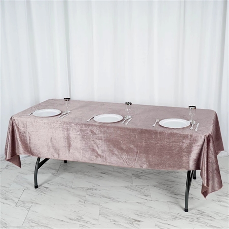 60" x 102" Econoline Velvet Rectangle Tablecloth - Rose Quartz