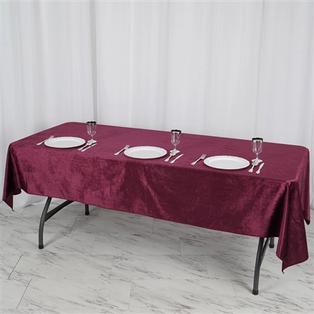 60" x 102" Econoline Velvet Rectangle Tablecloth - Purple