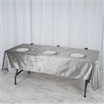 60" x 102" Econoline Velvet Rectangle Tablecloth - Silver