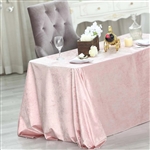 90" x 132" Econoline Velvet Rectangle Tablecloth - Blush/Rose Gold
