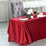 90" x 132" Econoline Velvet Rectangle Tablecloth - Wine