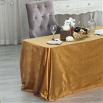 90" x 132" Econoline Velvet Rectangle Tablecloth - Gold