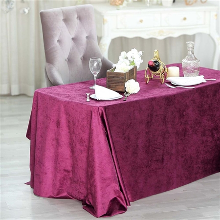 90" x 132" Econoline Velvet Rectangle Tablecloth - Purple