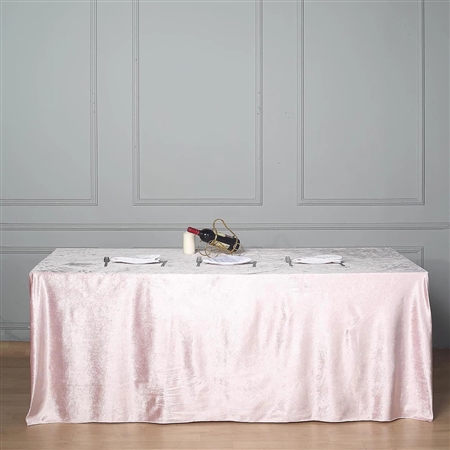 90" x 156" Econoline Velvet Rectangle Tablecloth - Blush/Rose Gold