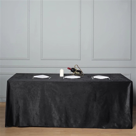 90" x 156" Econoline Velvet Rectangle Tablecloth - Black