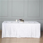 90" x 156" Econoline Velvet Rectangle Tablecloth - White