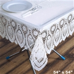 54" x 54" Eco-Friendly White 0.6mil Thick Waterproof Square Vinyl Tablecloth Protector Cover