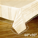 60"x90" Eco-Friendly Clear Waterproof Vinyl Tablecloth Protector Cover for Picnic