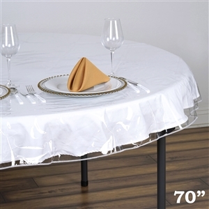 70" Round Clear Vinyl Tablecloth Protector