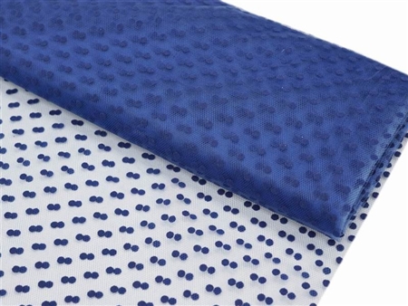 Dots The Way I Like It Tulle - Royal Blue 60"x10yards