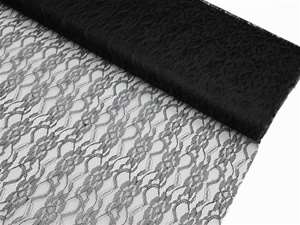 Fleur Lace Fabric Soft Sheer - Black 60" x 10yards
