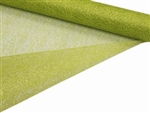 Glittered Scrunch Roll Mesh - Apple Green 19" x 5 yards