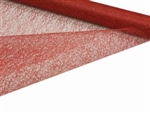 Glittered Scrunch Roll Mesh - Red 19" x 5 yards