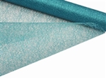 Glittered Scrunch Roll Mesh - Turquoise 19" x 5 yards