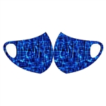 Face Fashions Spandex Protective Masks - Pack of 10 - Check Blue