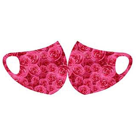 Face Fashions Spandex Protective Masks - Pack of 10 - Rose Garden