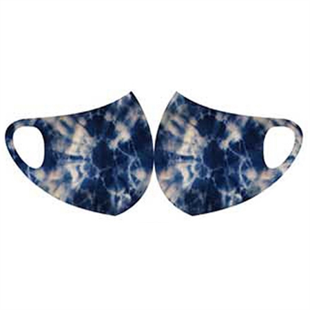 Face Fashions Spandex Protective Masks - Pack of 10 - Tie Die Blue
