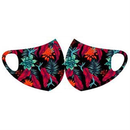 Face Fashions Spandex Protective Masks - Pack of 10 - Tropical Flowers