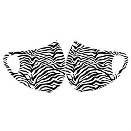 Face Fashions Spandex Protective Masks - Pack of 10 - Zebra